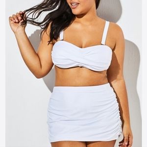 White Twist Front Bandeau Spa Bikini